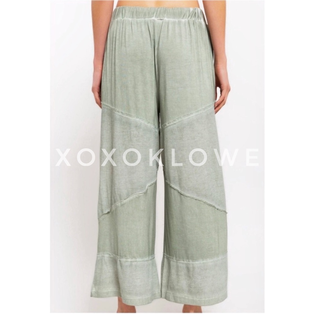 LAST ONE POL Sage Wide Leg Summer Palazzo Pants Loose Knit Lightweight - Picture 8 of 16